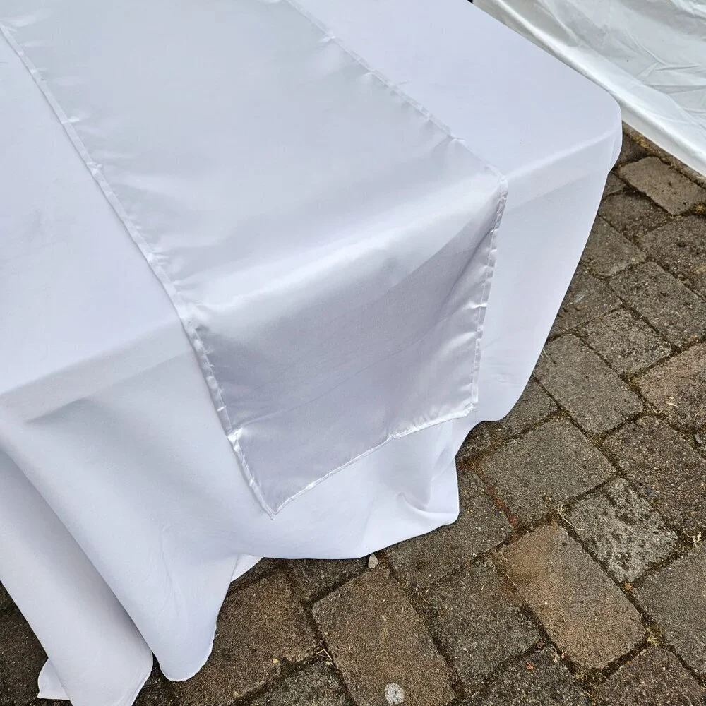 Satin Table Runners 25 White  14